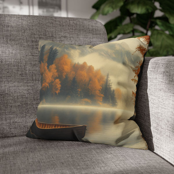 A Calm Serene Scene of Nature Inviting Relaxation P — 40×40 Cushion Cover — Sofa & Armchair Living Room Lifestyle View