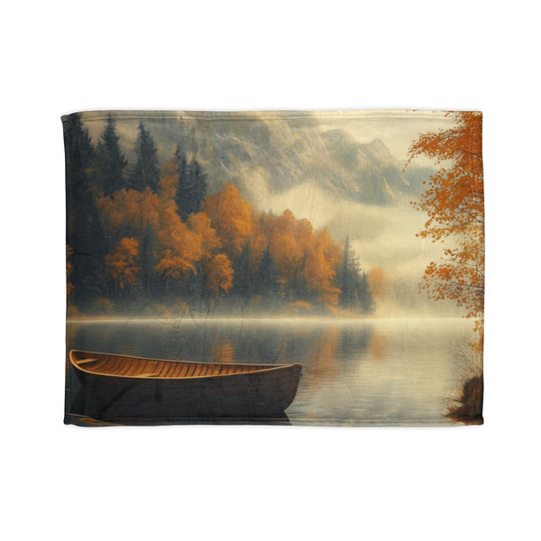 A Calm Serene Scene of Nature Inviting Relaxation P — 50×60 Plush Throw Blanket — Full Spread Plush Fleece Artwork View