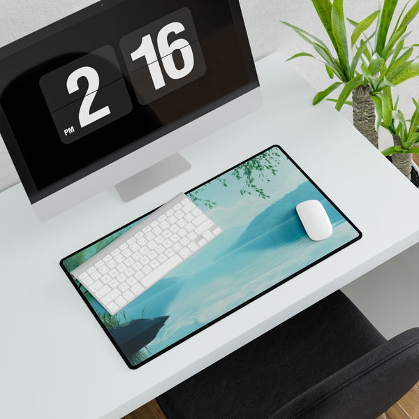 A Calm Serene Scene of Nature Inviting Relaxation P (Edition IX) — XXL Gaming Desk Mat — Gaming & Workspace Desk Setup View
