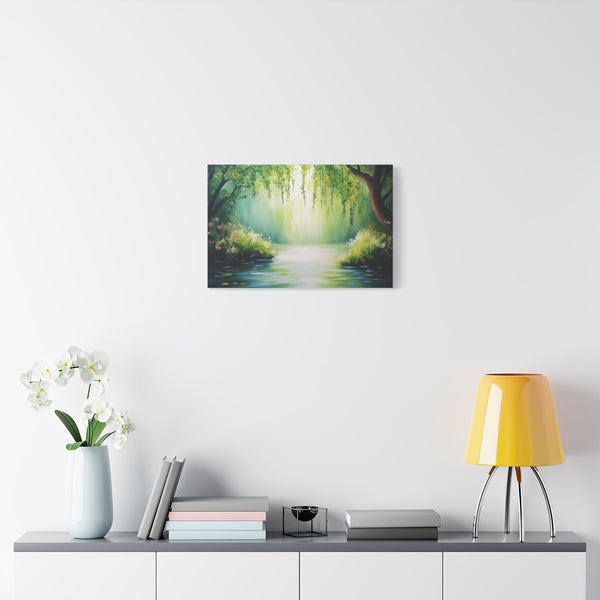 A Calm Serene Scene of Nature Inviting Relaxation P (Edition V) — 24×16 Canvas Wall Art — Living Room Wall Lifestyle View