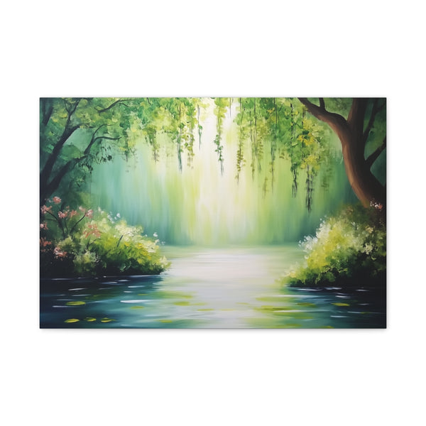 A Calm Serene Scene of Nature Inviting Relaxation P (Edition V) — 24×16 Canvas Wall Art — Front Gallery-Wrapped Canvas View