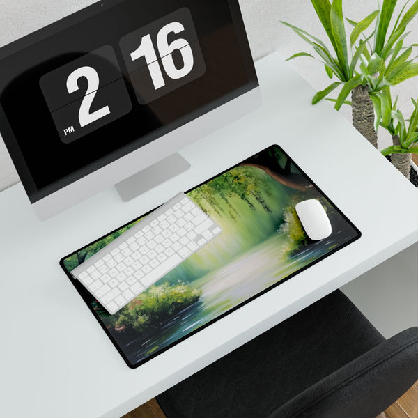 A Calm Serene Scene of Nature Inviting Relaxation P (Edition V) — XXL Gaming Desk Mat — Gaming & Workspace Desk Setup View