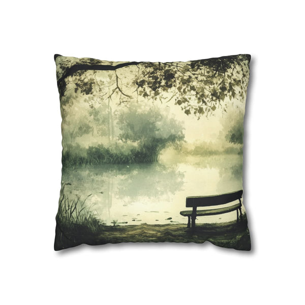 A Calm Serene Scene of Nature Inviting Relaxation P (Edition VIII) — 40×40 Cushion Cover — Front 40×40 cm Square Cushion View