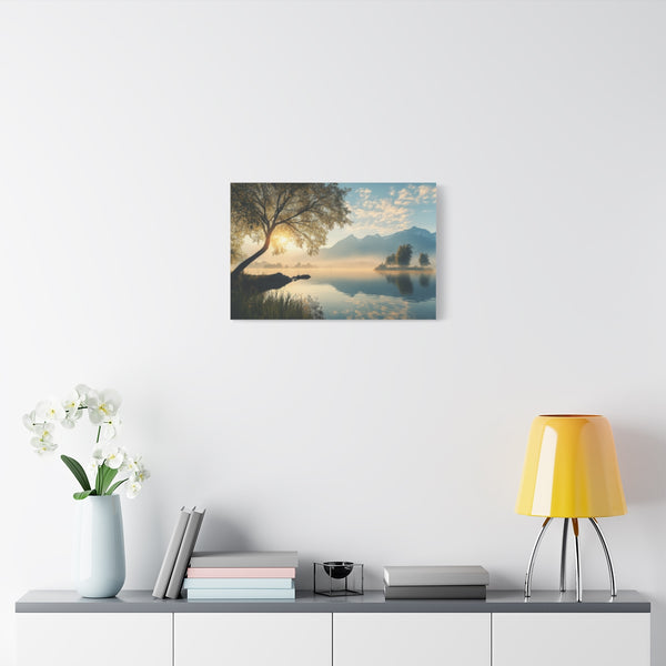 A Calm Serene Scene of Nature Inviting Relaxation P (Edition X) — 24×16 Canvas Wall Art — Living Room Wall Lifestyle View