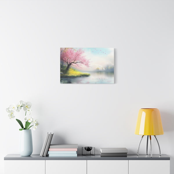 A Calm Serene Scene of Nature Inviting Relaxation P (Edition XII) — 24×16 Canvas Wall Art — Living Room Wall Lifestyle View