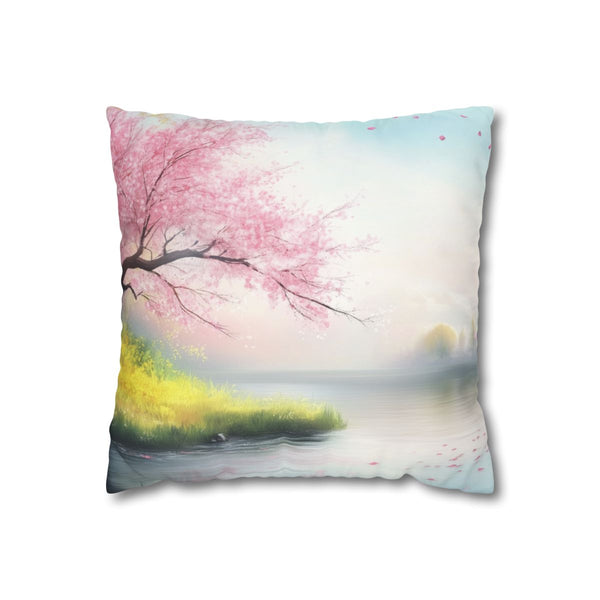 A Calm Serene Scene of Nature Inviting Relaxation P (Edition XIII) — 40×40 Cushion Cover — Front 40×40 cm Square Cushion View