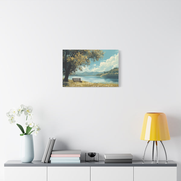 A Calm Serene Scene of Nature Inviting Relaxation P (Edition XIII) — 24×16 Canvas Wall Art — Living Room Wall Lifestyle View