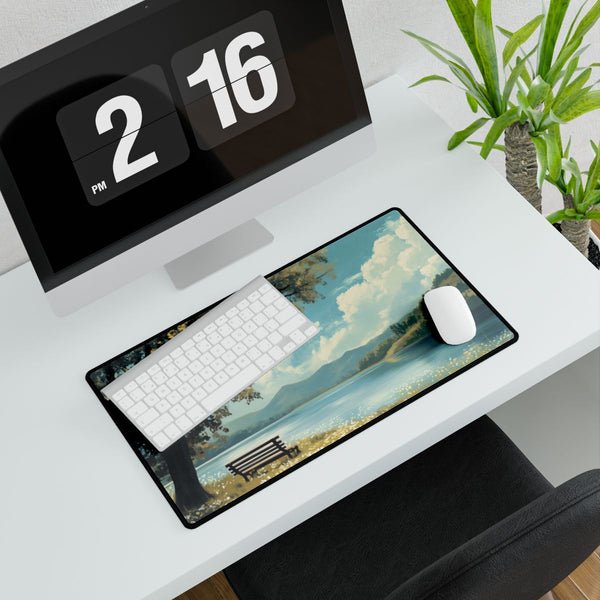 A Calm Serene Scene of Nature Inviting Relaxation P (Edition XIII) — XXL Gaming Desk Mat — Gaming & Workspace Desk Setup View