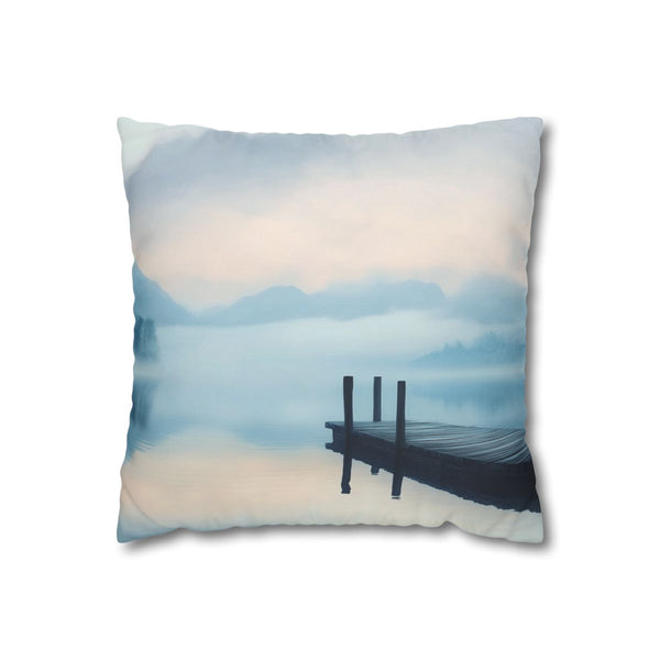 A Calm Serene Scene of Nature Inviting Relaxation P (Edition XIX) — 40×40 Cushion Cover — Front 40×40 cm Square Cushion View
