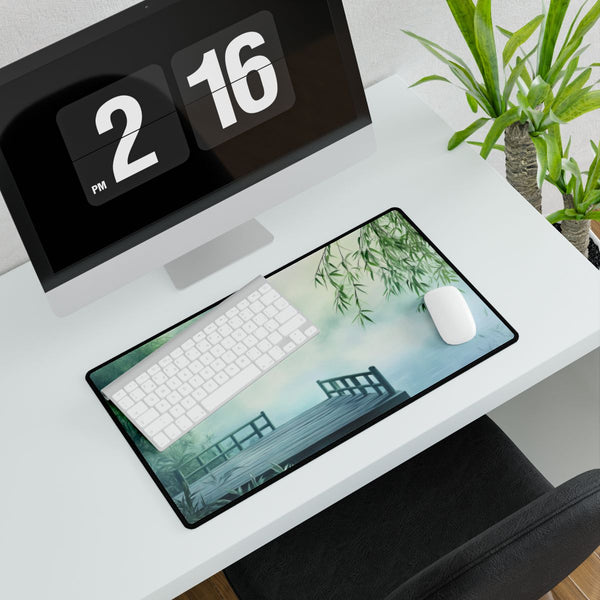 A Calm Serene Scene of Nature Inviting Relaxation P (Edition XV) — XXL Gaming Desk Mat — Gaming & Workspace Desk Setup View