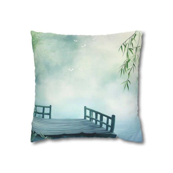 A Calm Serene Scene of Nature Inviting Relaxation P (Edition XVI) — 40×40 Cushion Cover — Front 40×40 cm Square Cushion View