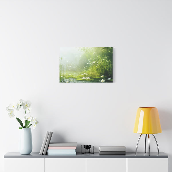 A Calm Serene Scene of Nature Inviting Relaxation P (Edition XVI) — 24×16 Canvas Wall Art — Living Room Wall Lifestyle View