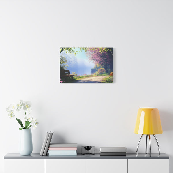 A Calm Serene Scene of Nature Inviting Relaxation P (Edition XVII) — 24×16 Canvas Wall Art — Living Room Wall Lifestyle View