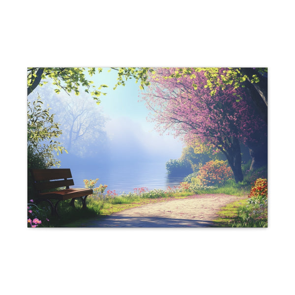 A Calm Serene Scene of Nature Inviting Relaxation P — 24×16 Canvas Wall Art — Front Gallery-Wrapped Canvas View