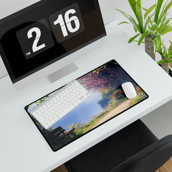 A Calm Serene Scene of Nature Inviting Relaxation P (Edition XVII) — XXL Gaming Desk Mat — Gaming & Workspace Desk Setup View