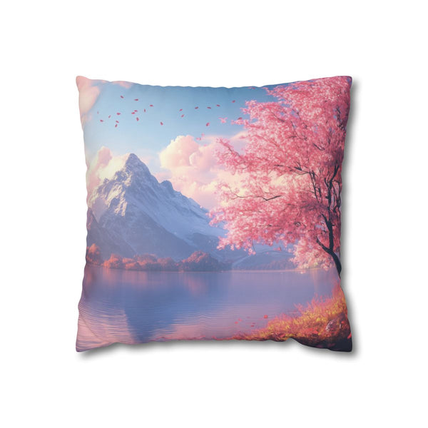 A Calm Serene Scene of Nature Inviting Relaxation P (Edition XX) — 40×40 Cushion Cover — Front 40×40 cm Square Cushion View