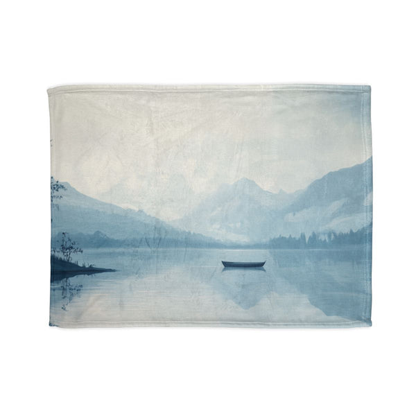 A Calm Serene Scene of Nature Inviting Relaxation P — 50×60 Plush Throw Blanket — Full Spread Plush Fleece Artwork View