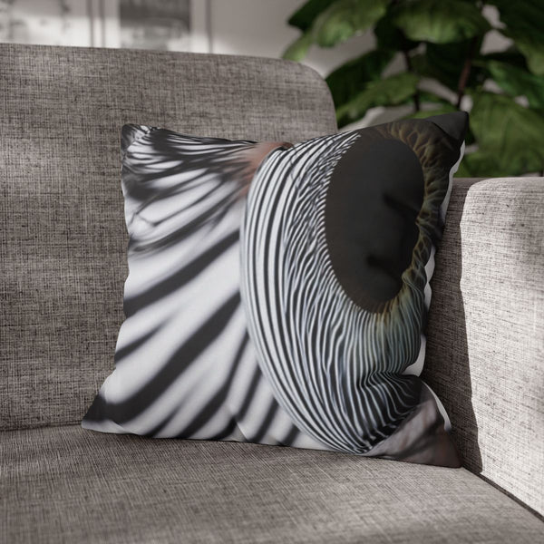 A Close Up View of a Human Eye Reacting to an Optical — 40×40 Cushion Cover — Sofa & Armchair Living Room Lifestyle View