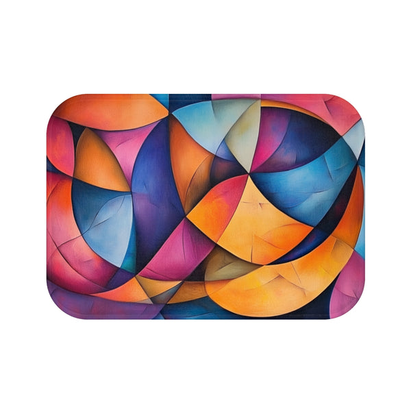 Vibrant Abstract Expression of Joy (Edition II) — 61×43 Memory Foam Bath Mat — Top-Down Velvet Microfibre Artwork View