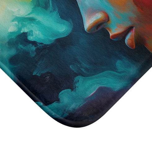 Vibrant Abstract Expression of Joy (Edition XVI) — 61×43 Memory Foam Bath Mat — Cushioned Memory Foam & Microfibre Close-Up