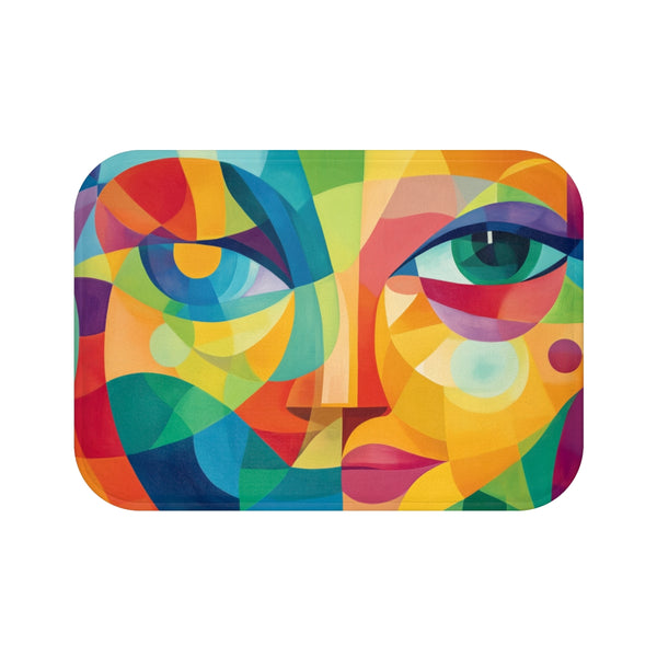 Vibrant Abstract Expression of Joy (Edition XVII) — 61×43 Memory Foam Bath Mat — Top-Down Velvet Microfibre Artwork View