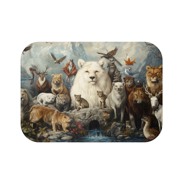 A Diverse Group of Animals Living in Harmony with N — Memory Foam Bath Mat — Top-Down Memory Foam Bath Mat View