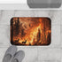 Dramatic Wildfire & Forest Wildlife (Edition II) — 61×43 Memory Foam Bath Mat — Modern Bathroom Floor Lifestyle View