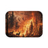 Dramatic Wildfire & Forest Wildlife (Edition II) — 61×43 Memory Foam Bath Mat — Top-Down Velvet Microfibre Artwork View