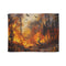 Dramatic Wildfire & Forest Wildlife (Edition III) — 50×60 Plush Throw Blanket — Full Spread Plush Fleece Artwork View
