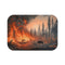 Dramatic Wildfire & Forest Wildlife (Edition IV) — 61×43 Memory Foam Bath Mat — Top-Down Velvet Microfibre Artwork View