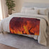 Dramatic Wildfire & Forest Wildlife (Edition V) — 50×60 Plush Throw Blanket — Draped Over Sofa & Bed Lifestyle View