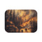 Dramatic Wildfire & Forest Wildlife (Edition VII) — 61×43 Memory Foam Bath Mat — Top-Down Velvet Microfibre Artwork View