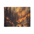 Dramatic Wildfire & Forest Wildlife (Edition VII) — 50×60 Plush Throw Blanket — Full Spread Plush Fleece Artwork View