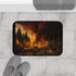 Dramatic Wildfire & Forest Wildlife — 61×43 Memory Foam Bath Mat — Modern Bathroom Floor Lifestyle View