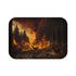 Dramatic Wildfire & Forest Wildlife — 61×43 Memory Foam Bath Mat — Top-Down Velvet Microfibre Artwork View