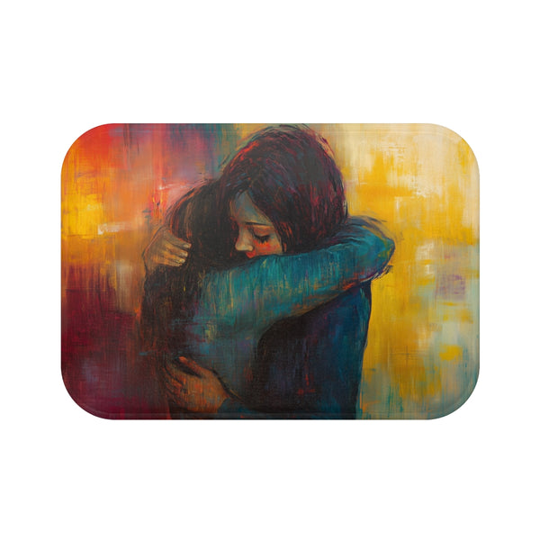 Peaceful Self-Love & Inner Comfort Art (Edition II) — 61×43 Memory Foam Bath Mat — Top-Down Velvet Microfibre Artwork View