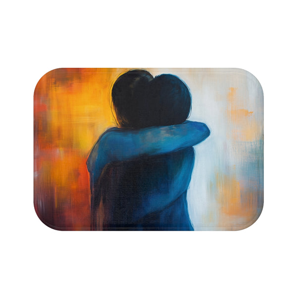 Peaceful Self-Love & Inner Comfort Art (Edition V) — 61×43 Memory Foam Bath Mat — Top-Down Velvet Microfibre Artwork View