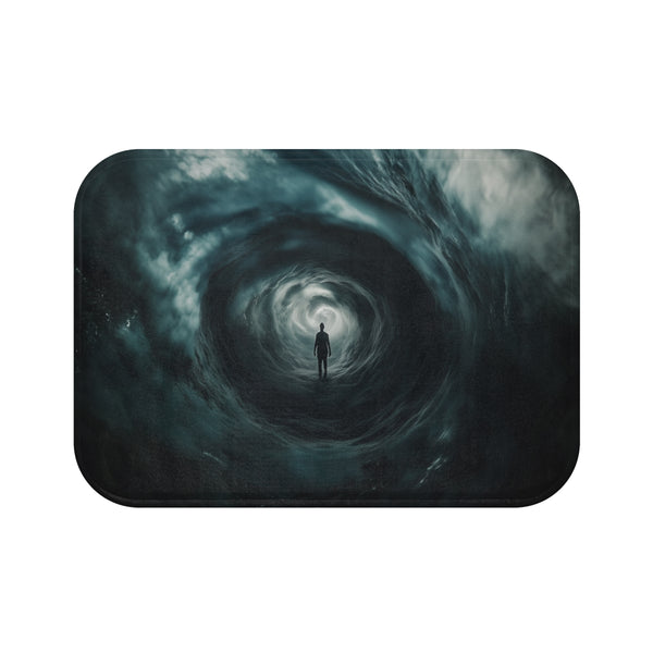 A Person Lost in a Dark Swirling Abyss (Edition II) — Memory Foam Bath Mat — Top-Down Memory Foam Bath Mat View