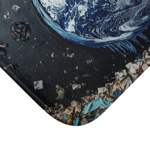Surreal Weeping Earth Ecological Art (Edition II) — 61×43 Memory Foam Bath Mat — Cushioned Memory Foam & Microfibre Close-Up