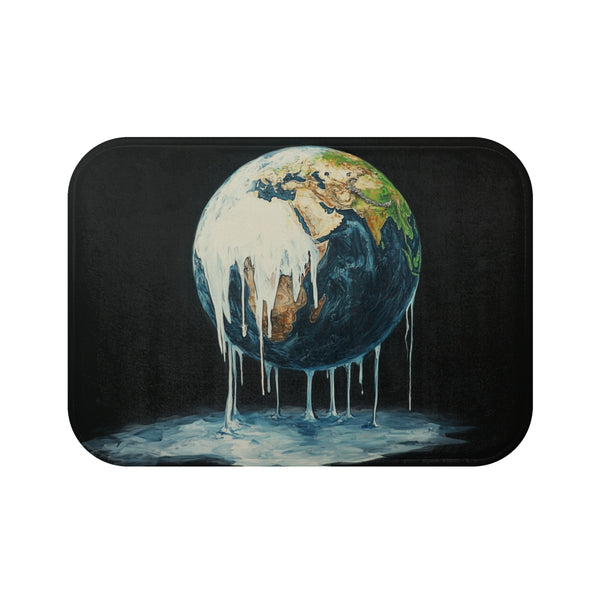 Surreal Weeping Earth Ecological Art (Edition III) — 61×43 Memory Foam Bath Mat — Top-Down Velvet Microfibre Artwork View