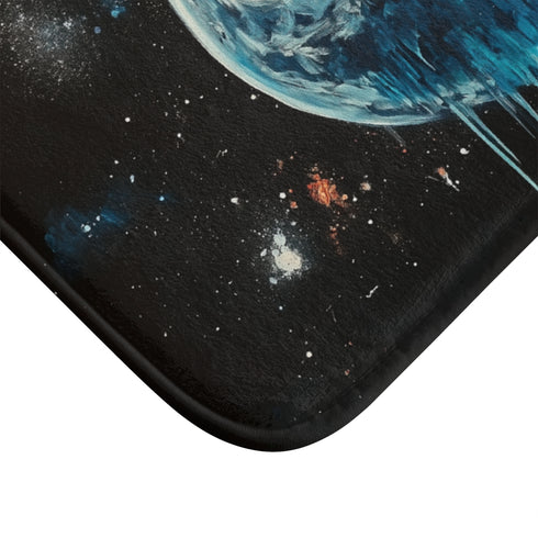 Surreal Weeping Earth Ecological Art (Edition V) — 61×43 Memory Foam Bath Mat — Cushioned Memory Foam & Microfibre Close-Up