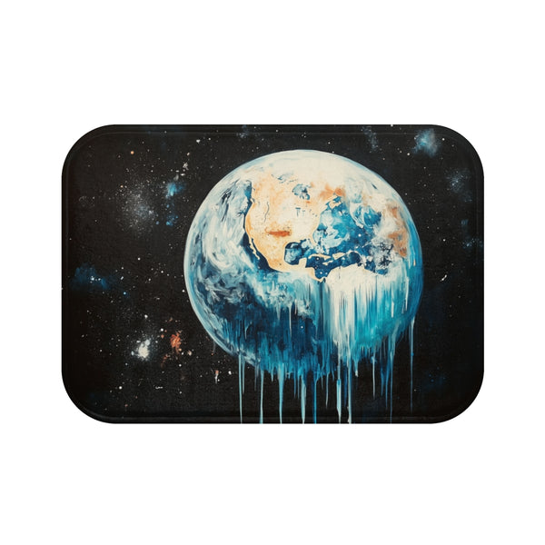 Surreal Weeping Earth Ecological Art (Edition V) — 61×43 Memory Foam Bath Mat — Top-Down Velvet Microfibre Artwork View