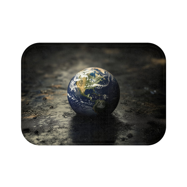 Surreal Weeping Earth Ecological Art (Edition VII) — 61×43 Memory Foam Bath Mat — Top-Down Velvet Microfibre Artwork View