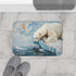 Arctic Polar Bear on Glacial Ice Floe (Edition III) — 61×43 Memory Foam Bath Mat — Modern Bathroom Floor Lifestyle View