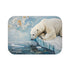 Arctic Polar Bear on Glacial Ice Floe (Edition III) — 61×43 Memory Foam Bath Mat — Top-Down Velvet Microfibre Artwork View