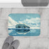 Arctic Polar Bear on Glacial Ice Floe (Edition V) — 61×43 Memory Foam Bath Mat — Modern Bathroom Floor Lifestyle View
