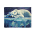 Arctic Polar Bear on Glacial Ice Floe (Edition VIII) — 50×60 Plush Throw Blanket — Full Spread Plush Fleece Artwork View