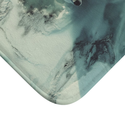Arctic Polar Bear on Glacial Ice Floe (Edition XI) — 61×43 Memory Foam Bath Mat — Cushioned Memory Foam & Microfibre Close-Up