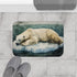 Arctic Polar Bear on Glacial Ice Floe (Edition XII) — 61×43 Memory Foam Bath Mat — Modern Bathroom Floor Lifestyle View