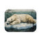 Arctic Polar Bear on Glacial Ice Floe (Edition XII) — 61×43 Memory Foam Bath Mat — Top-Down Velvet Microfibre Artwork View